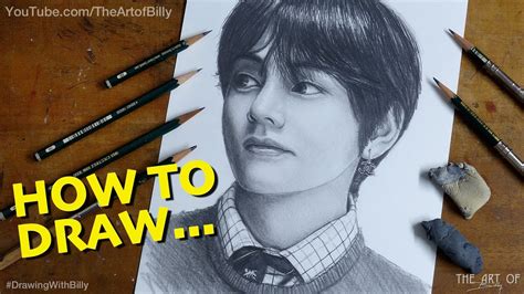 How To Draw V From BTS For Beginners (KPOP Star Kim .